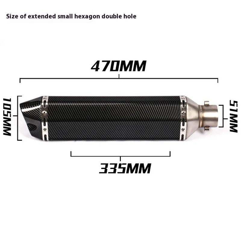 Universal Motorcycle Exhaust Pipe With Hexagonal Tip For Sport And Street Bike Modification 4