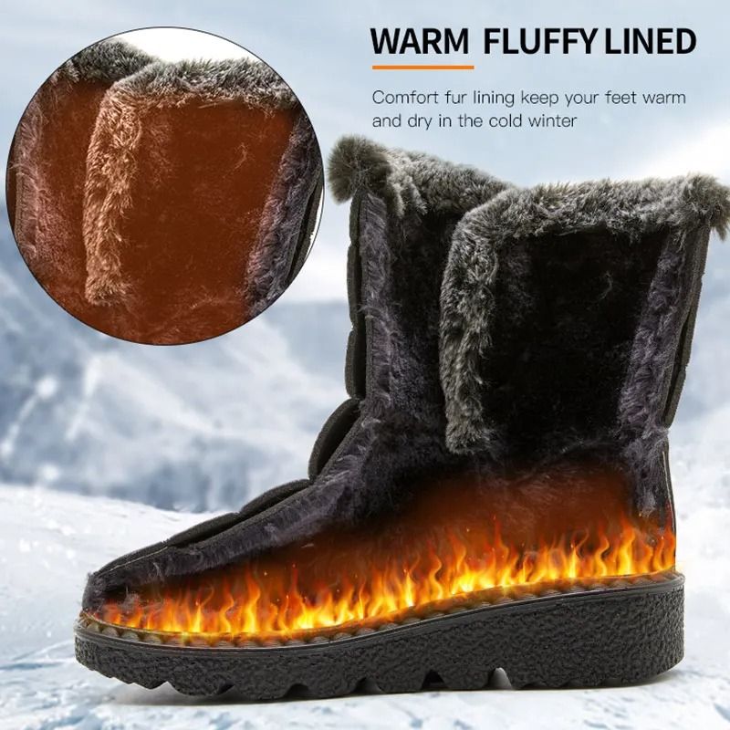 Womens Winter Boots with Faux Fur and Waterproof Design