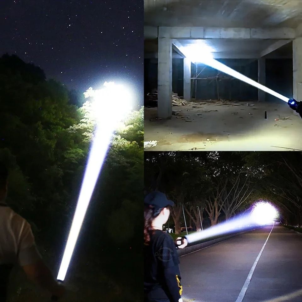 High Power Rechargeable LED Flashlight With Built In Battery And Type C Charging 1