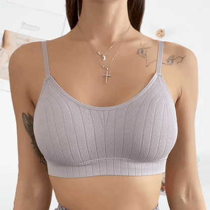 Wireless Seamless Bralette Top with U Back and Padded Comfort