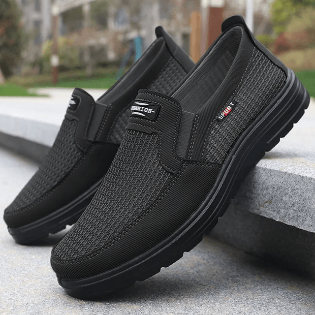 Mens Woven Knit Lightweight Running Shoes Non Slip Breathable Design 1