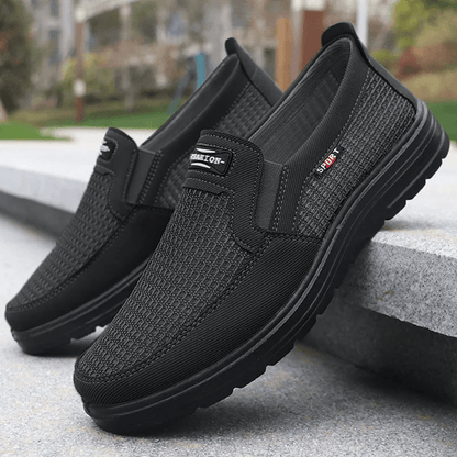 Mens Woven Knit Lightweight Running Shoes Non Slip Breathable Design 1