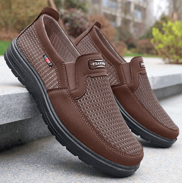 Mens Woven Knit Lightweight Running Shoes Non Slip Breathable Design 2