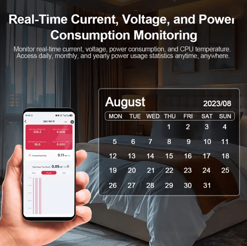 Smart WiFi Energy Meter 1 To 50A With LCD For Real Time Monitoring 2