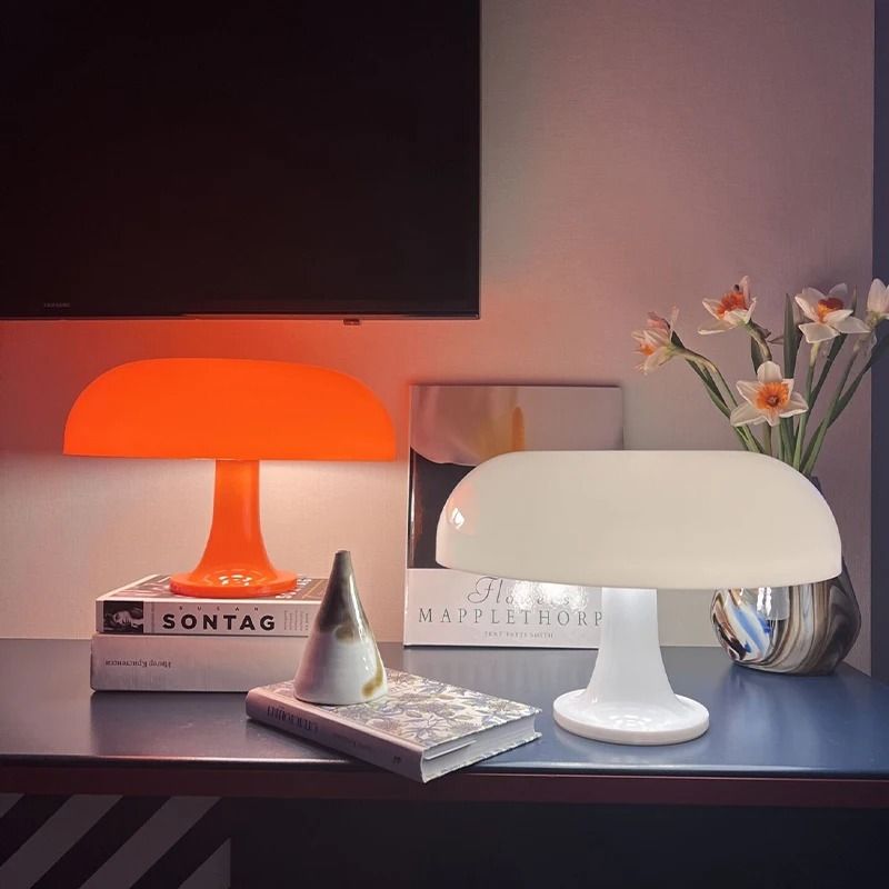 LED Mushroom Table Lamp in Modern Danish Style for Bedroom or Living Room Decor