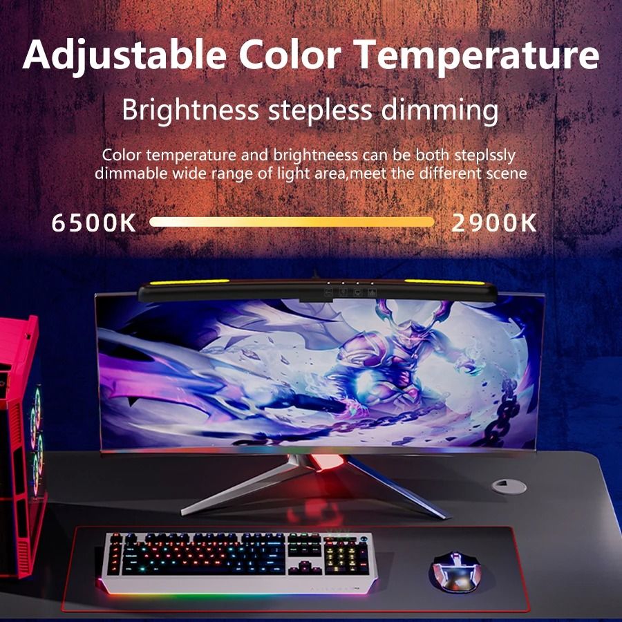 LED Monitor Light Bar With RGB Ambient Lighting For Desk Setup And Gaming Room Decor 3