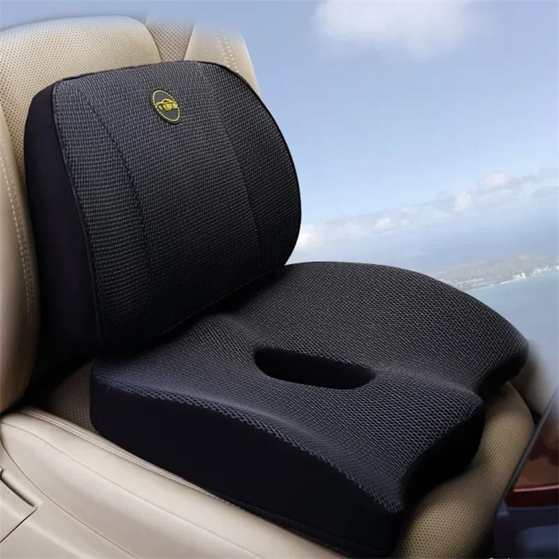 Orthopedic Memory Foam Seat Cushion Set for Car Office and Lumbar Back Support