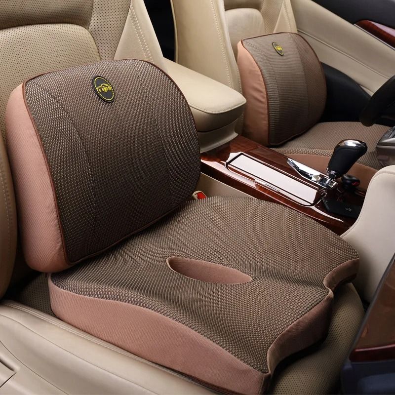 Orthopedic Memory Foam Seat Cushion Set For Car Office And Lumbar Back Support 1