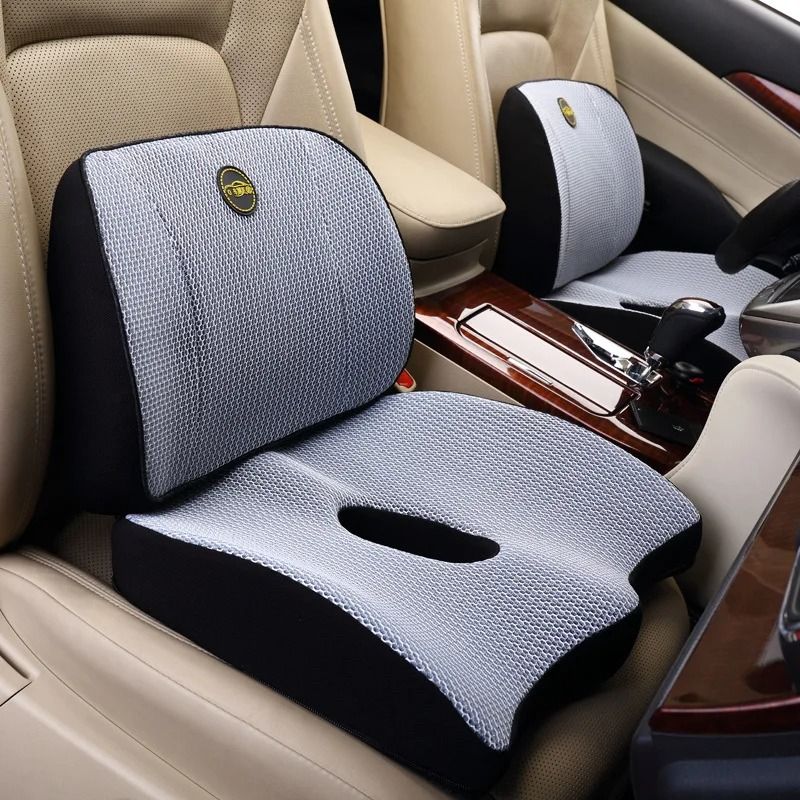 Orthopedic Memory Foam Seat Cushion Set For Car Office And Lumbar Back Support 3