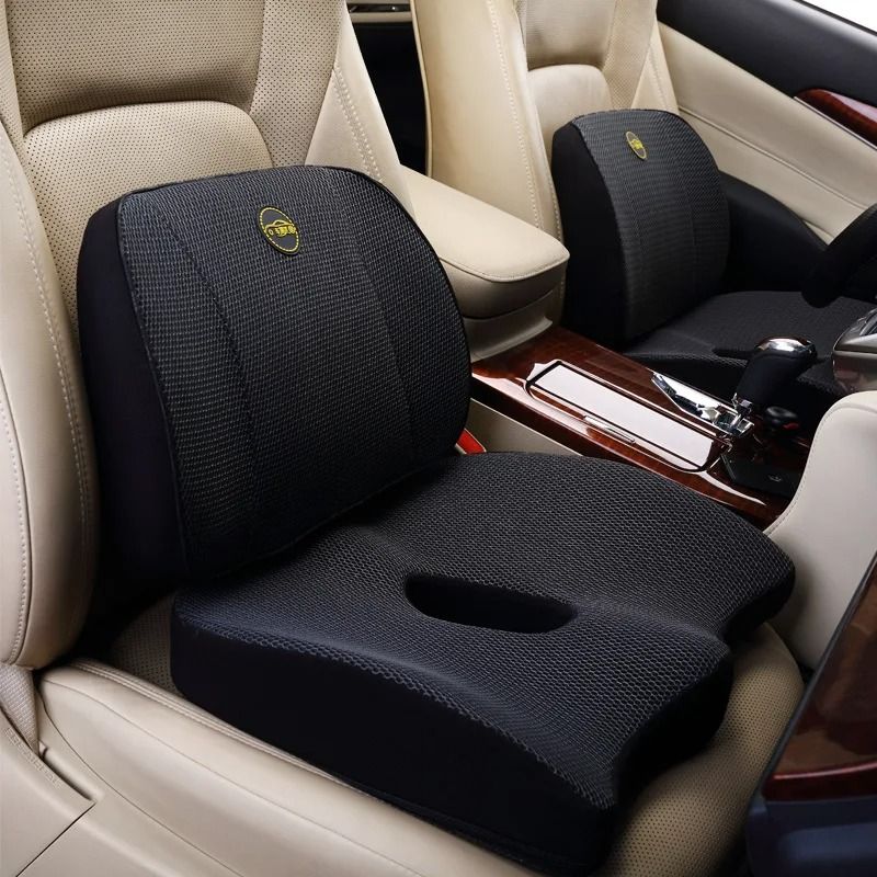 Orthopedic Memory Foam Seat Cushion Set For Car Office And Lumbar Back Support 6