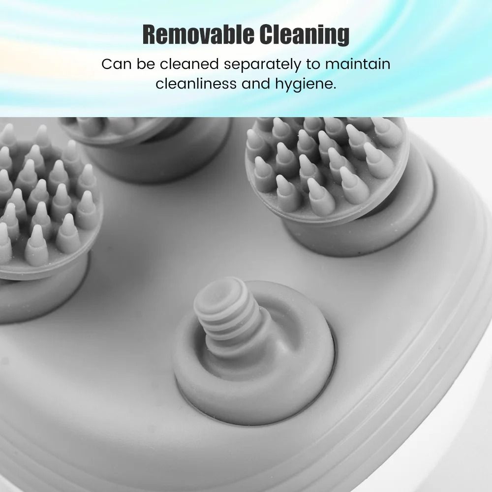 Electric Head And Scalp Massager With 4 Rotating Kneading Heads For Hair Growth And Deep Relaxation 4