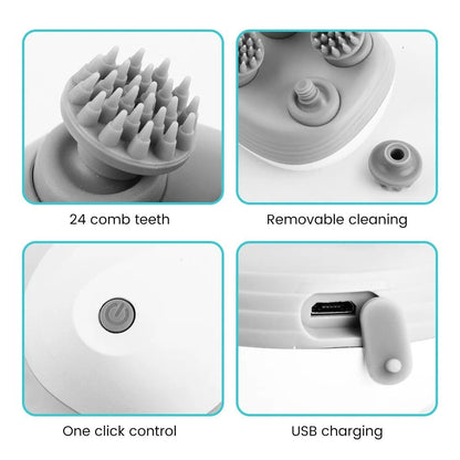 Electric Head And Scalp Massager With 4 Rotating Kneading Heads For Hair Growth And Deep Relaxation 5