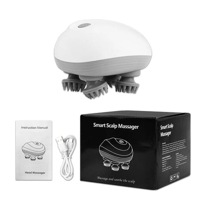 Electric Head And Scalp Massager With 4 Rotating Kneading Heads For Hair Growth And Deep Relaxation 7