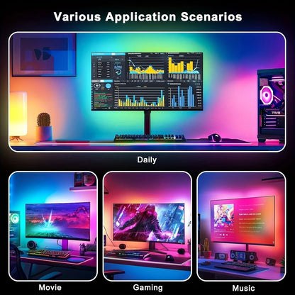 RGB Gaming Monitor LED Backlight With Music Sync And Smart App Control For PC Setup 4