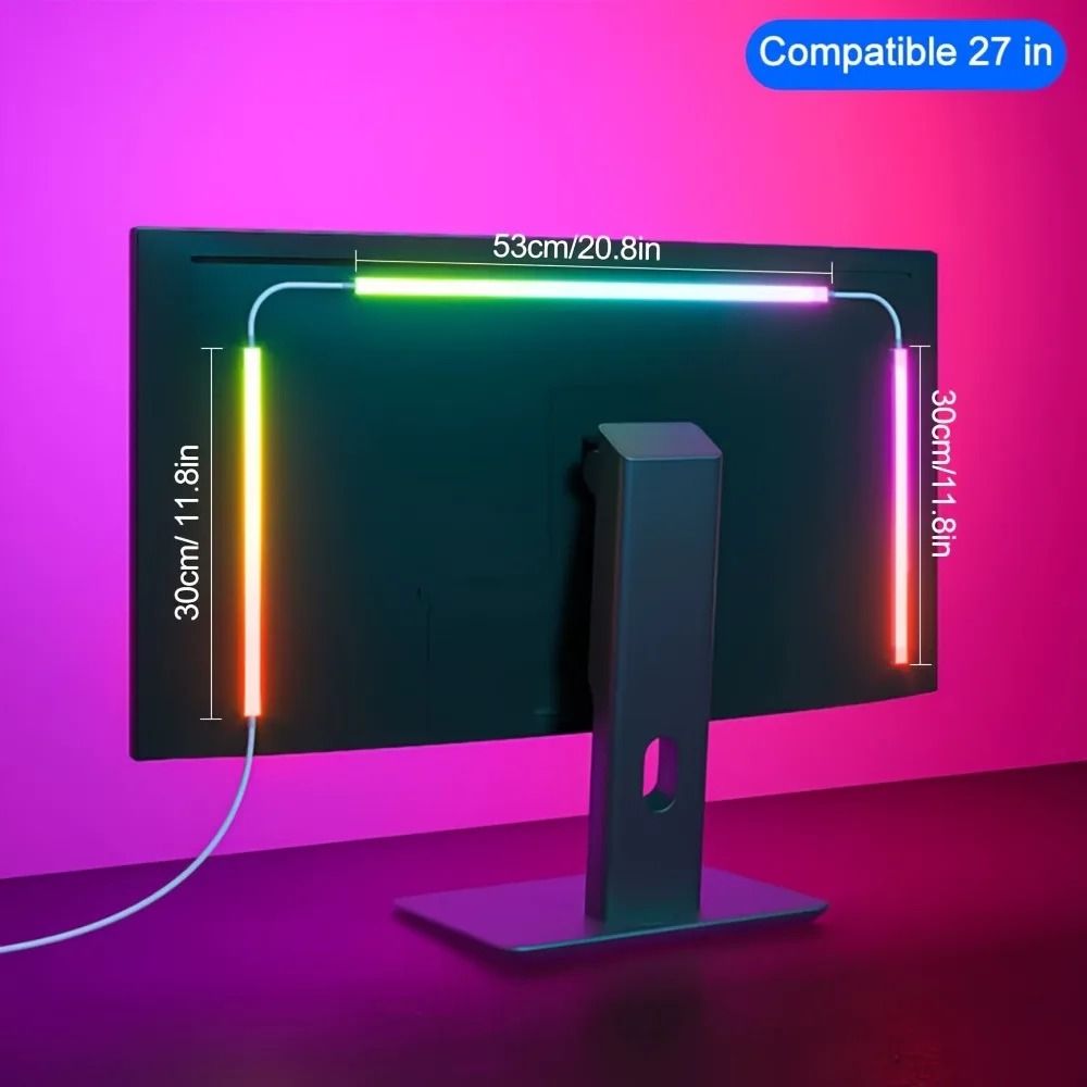 RGB Gaming Monitor LED Backlight With Music Sync And Smart App Control For PC Setup 7