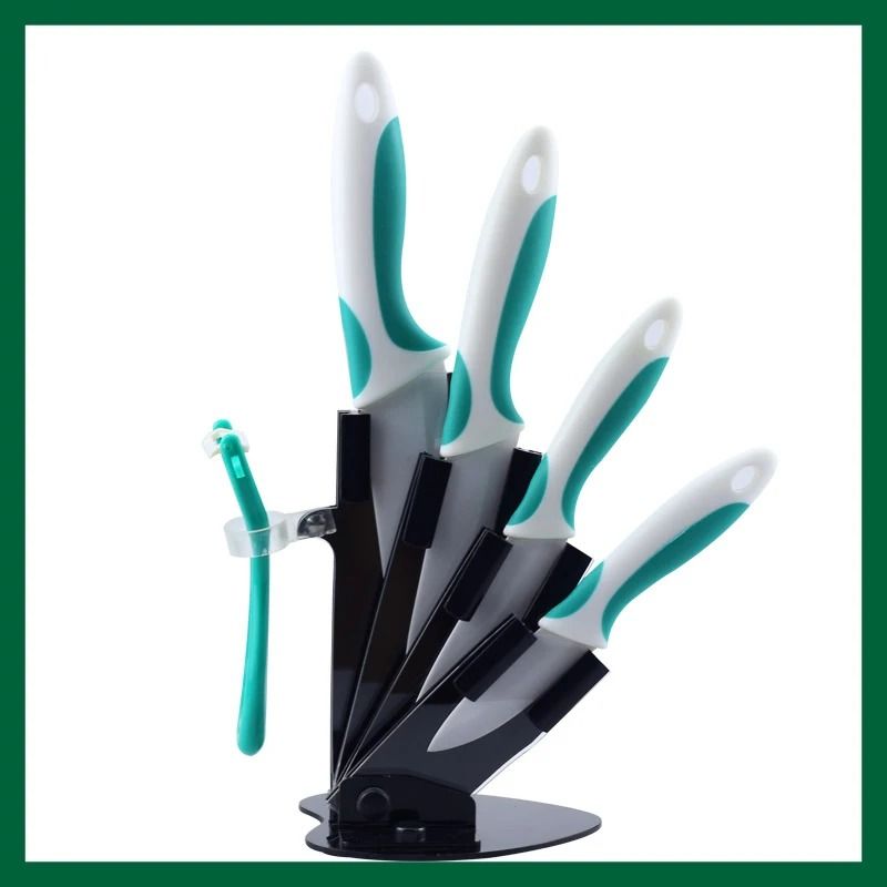 Ceramic Kitchen Knife Set With 3 4 5 6 Inch Blades Peeler And Holder For Slicing And Food Prep 9