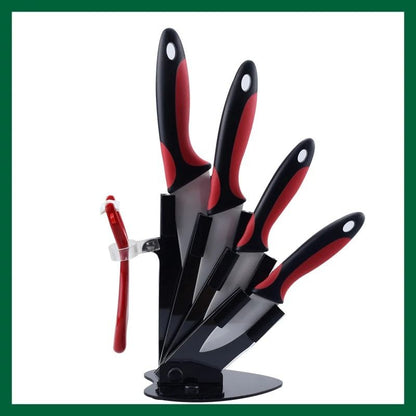 Ceramic Kitchen Knife Set With 3 4 5 6 Inch Blades Peeler And Holder For Slicing And Food Prep 7