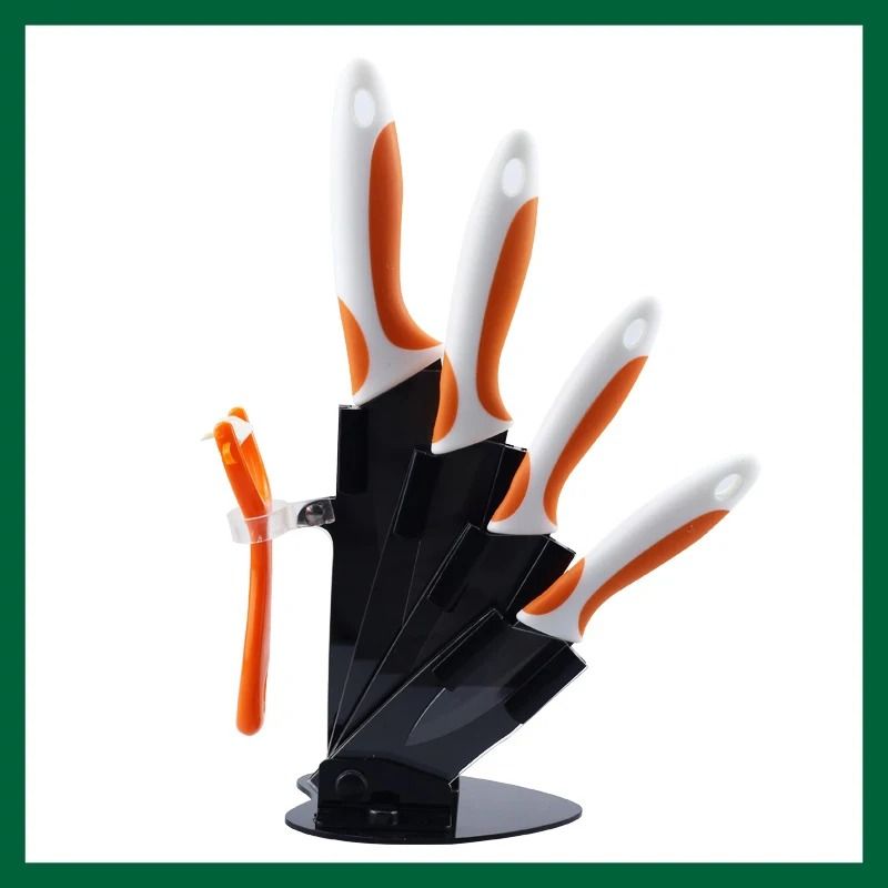 Ceramic Kitchen Knife Set With 3 4 5 6 Inch Blades Peeler And Holder For Slicing And Food Prep 17