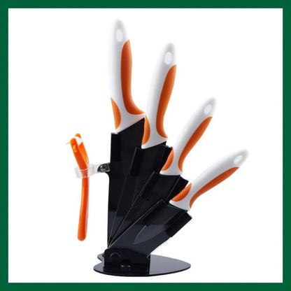 Ceramic Kitchen Knife Set With 3 4 5 6 Inch Blades Peeler And Holder For Slicing And Food Prep 17