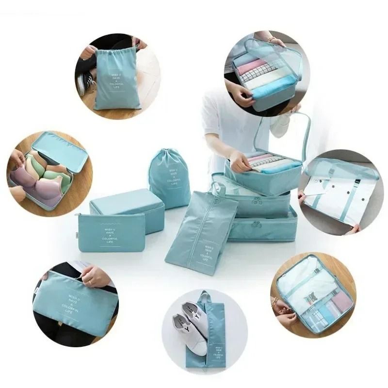 7 Piece Travel Bag Organizer Set For Clothes Shoes And Suitcase Packing 3