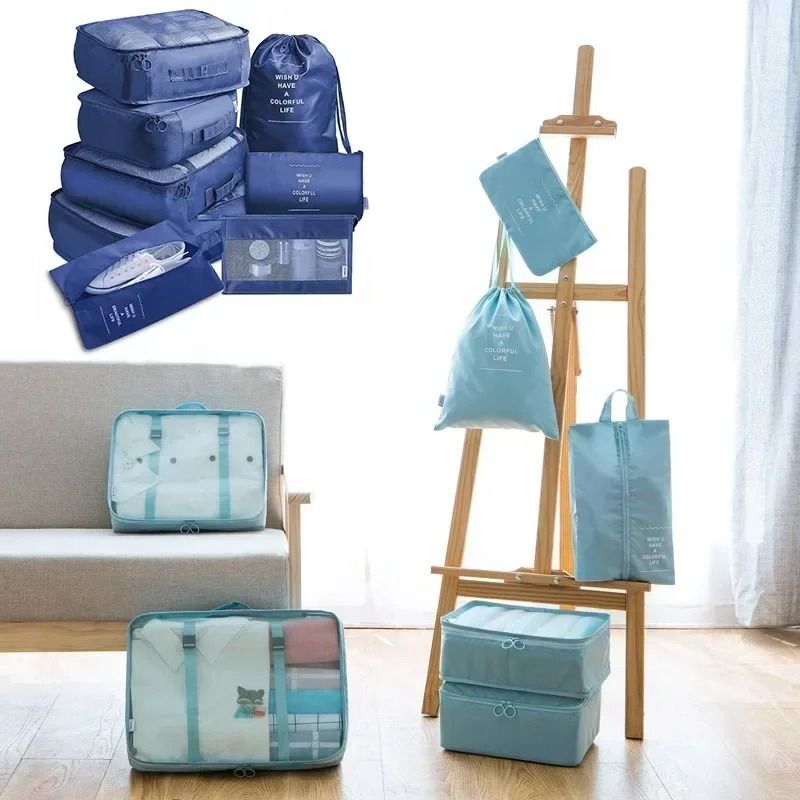 7 Piece Travel Bag Organizer Set For Clothes Shoes And Suitcase Packing 4