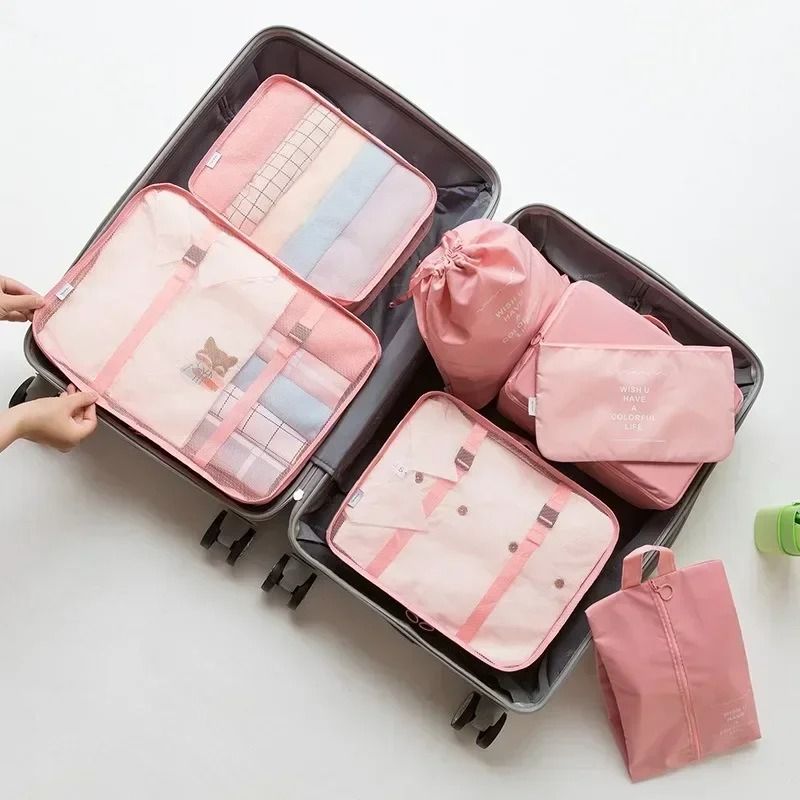 7 Piece Travel Bag Organizer Set For Clothes Shoes And Suitcase Packing 10