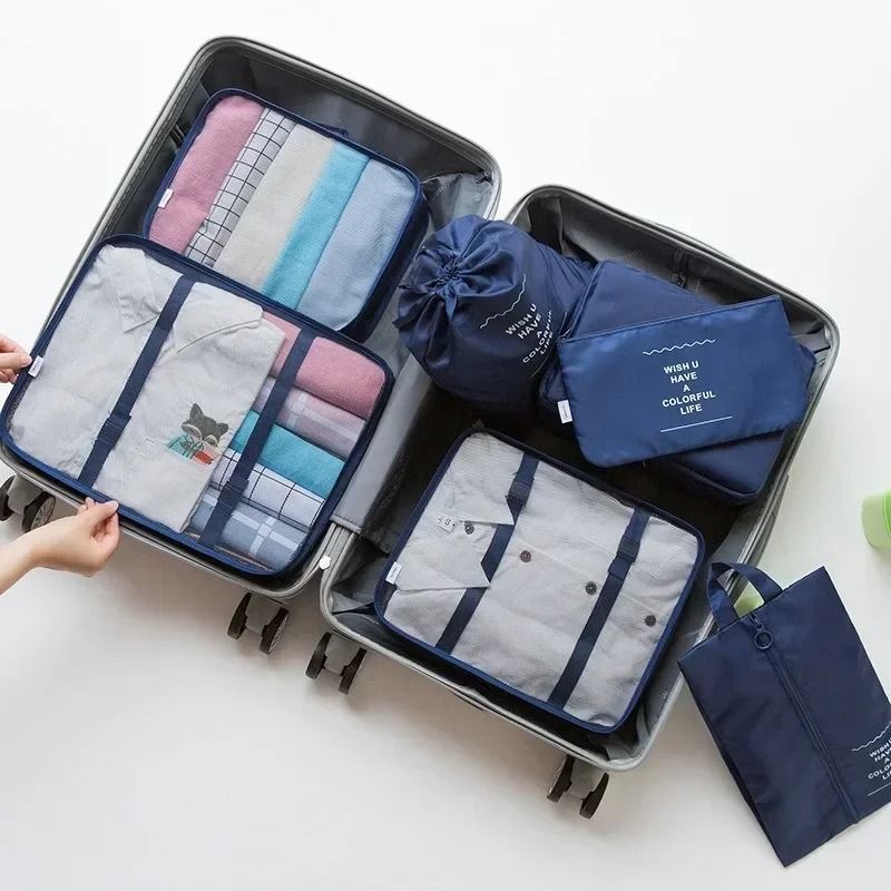 7 Piece Travel Bag Organizer Set For Clothes Shoes And Suitcase Packing 11
