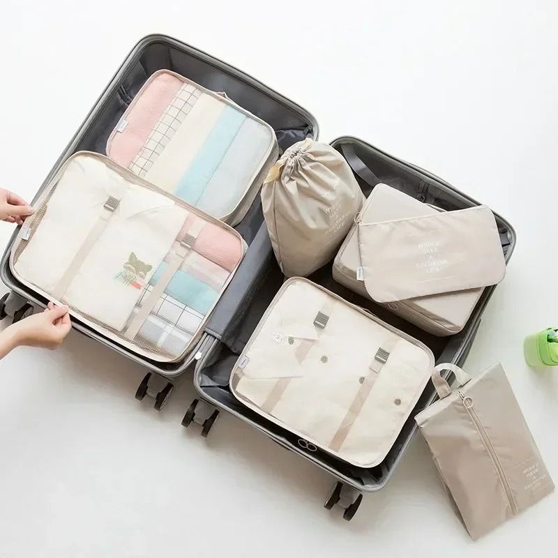 7 Piece Travel Bag Organizer Set For Clothes Shoes And Suitcase Packing 8