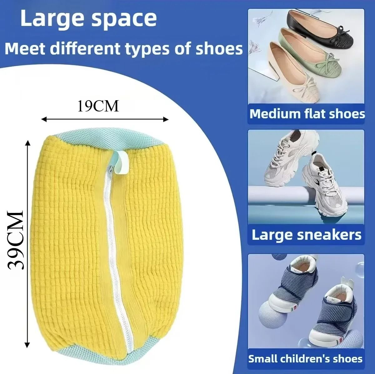 Cotton Shoe Washing Bag With Fluffy Fiber Lining For Laundry Protection And Dirt Removal 7