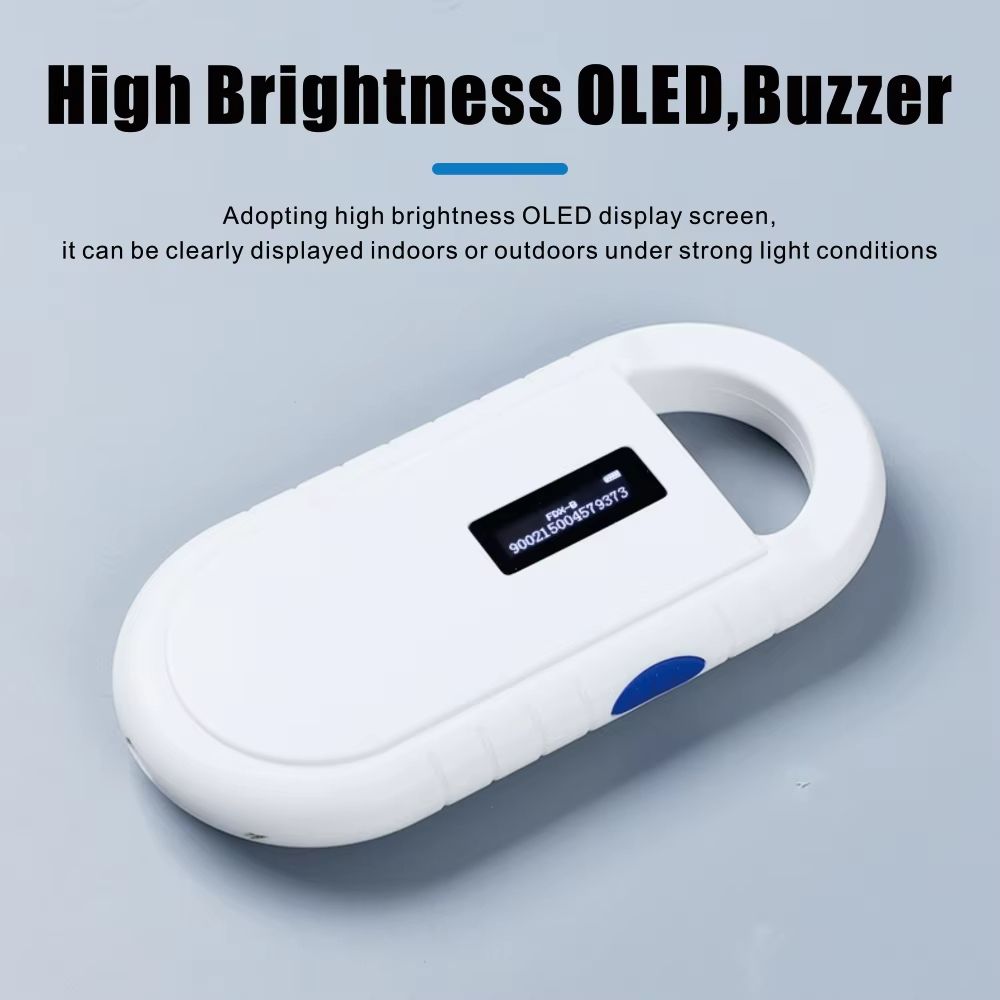 Handheld Pet Microchip Scanner – 134.2kHz FDX-B Animal ID Reader with USB Rechargeable Interface