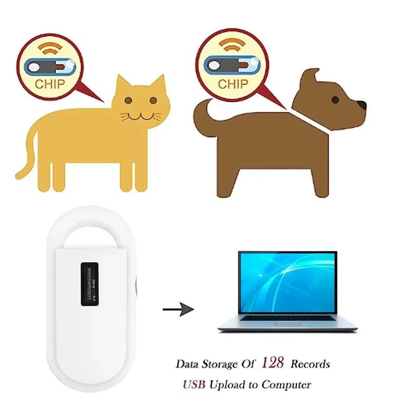 Handheld Pet Microchip Scanner  1342kHz FDXB Animal ID Reader With USB Rechargeable Interface 3