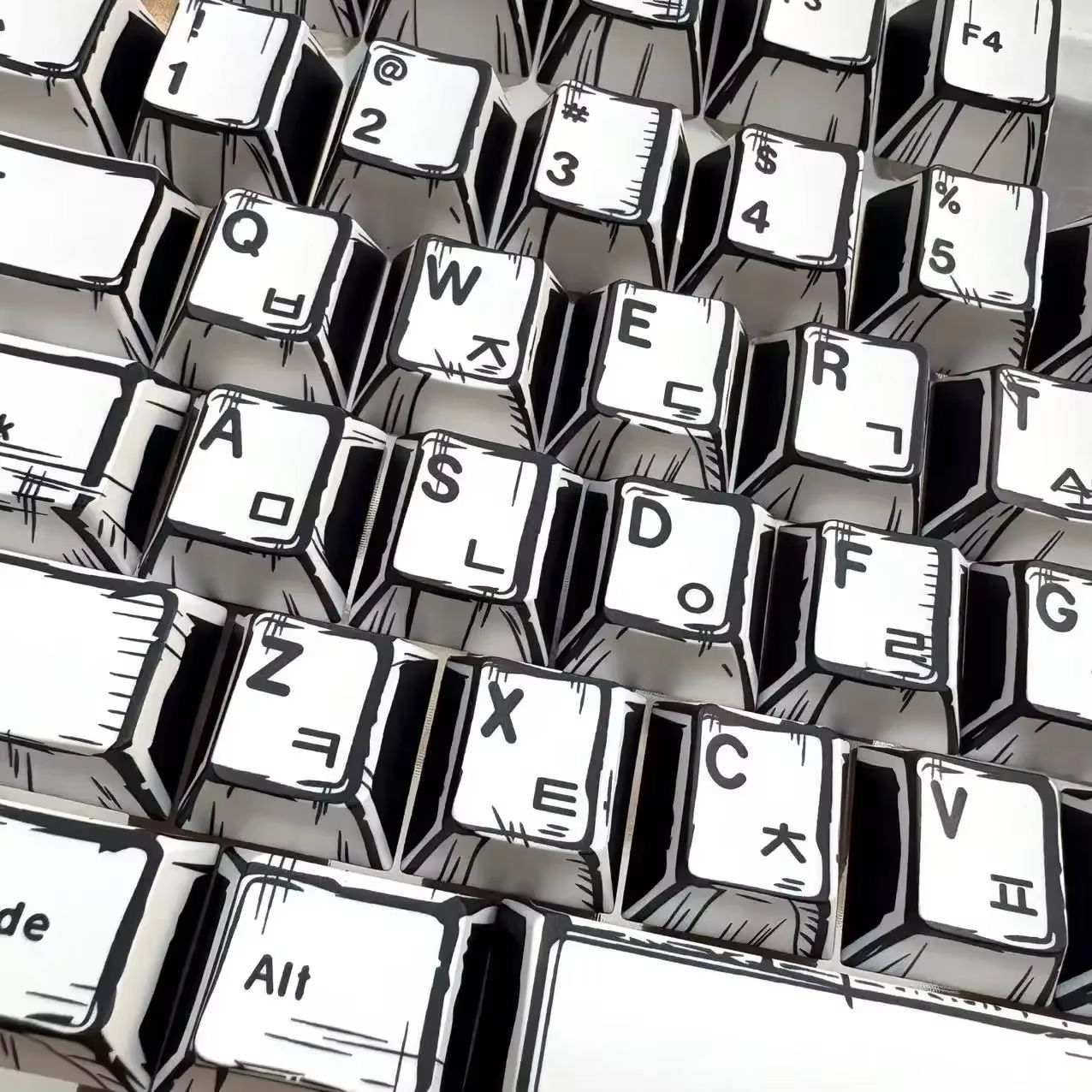 151Key Manga Style Keycap Set  PBT Cherry Profile Keycaps For Mechanical Gaming Keyboards 12