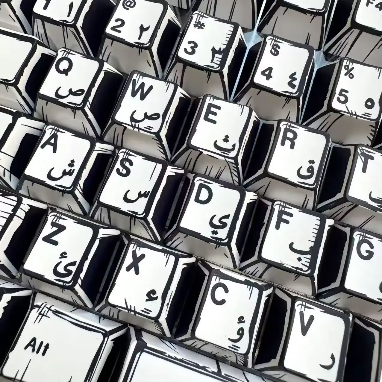 151Key Manga Style Keycap Set  PBT Cherry Profile Keycaps For Mechanical Gaming Keyboards 15