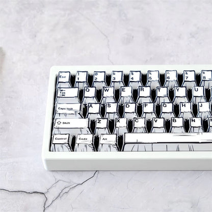 151Key Manga Style Keycap Set  PBT Cherry Profile Keycaps For Mechanical Gaming Keyboards 7
