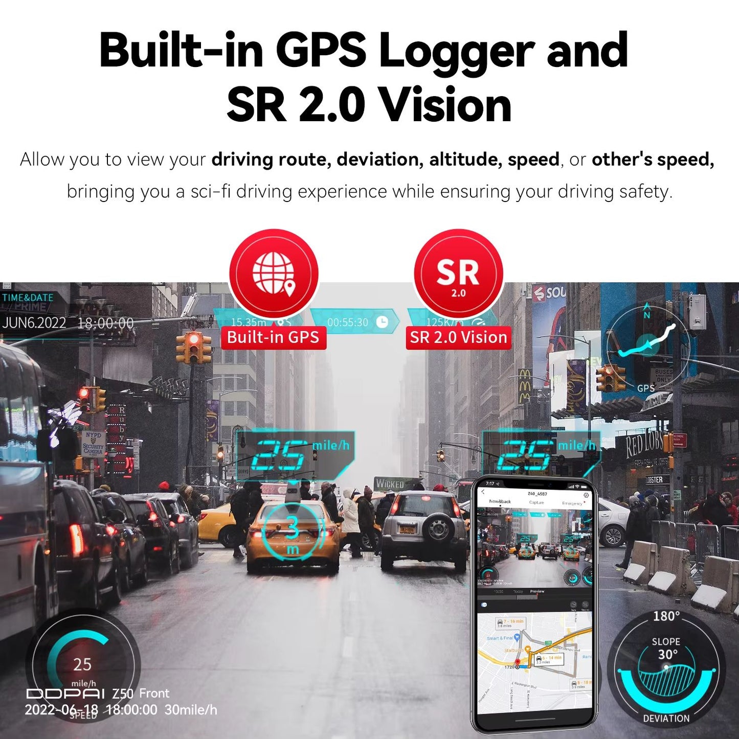 DDPAI Z50 4K Dual Dash Cam  Front And Rear Car Camera With WiFi GPS  Night Vision 3