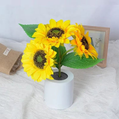 Sunflower LED Night Light  USB Rechargeable Table Lamp For Bedroom Desktop  Home Decor 3