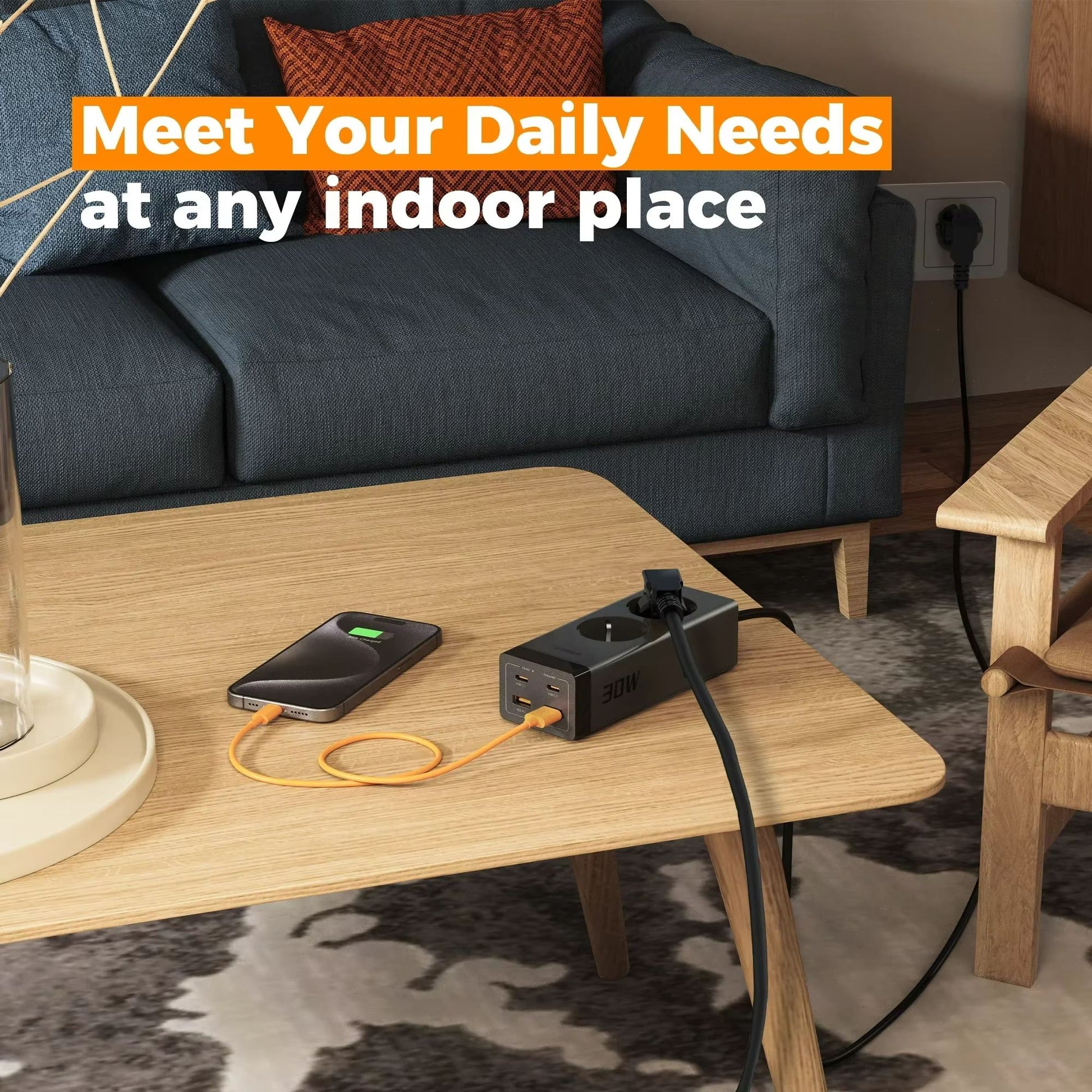 TESSAN 30W GaN Desk Power Strip With Surge Protection And USB C Ports 3