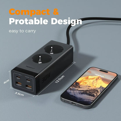 TESSAN 30W GaN Desk Power Strip With Surge Protection And USB C Ports 5