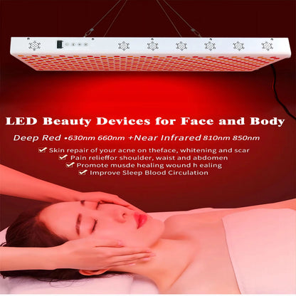 Dual Chip Red  Infrared Light Therapy Panel  630nm 660nm 810nm 850nm LED Treatment For Face  Body W 3