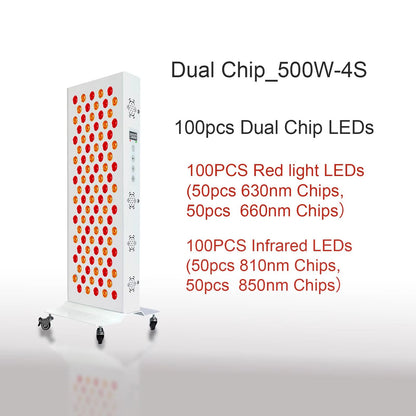Dual Chip Red  Infrared Light Therapy Panel  630nm 660nm 810nm 850nm LED Treatment For Face  Body W 10