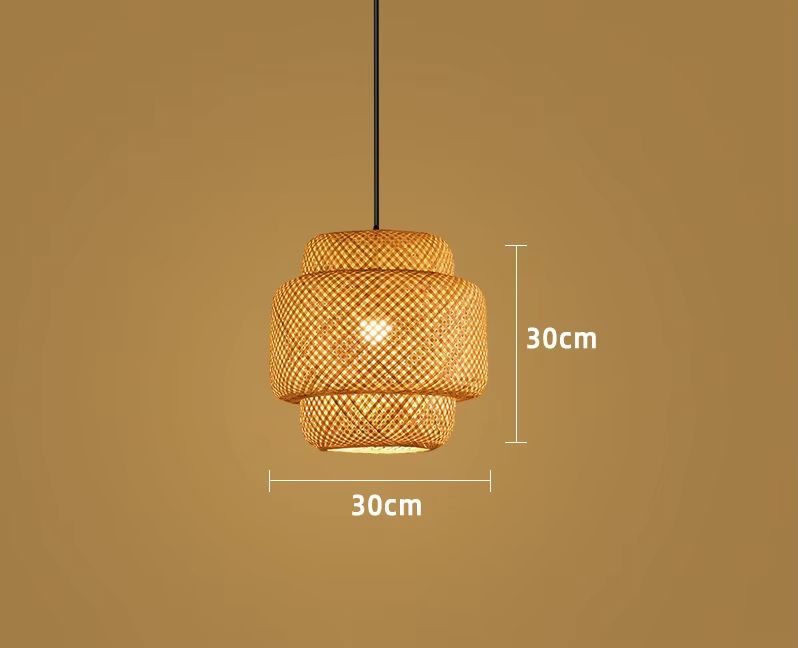 Handwoven Bamboo Pendant Light  30cm Chinese Style Ceiling Lamp For Restaurants Dining Rooms  Home  7