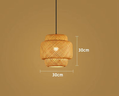 Handwoven Bamboo Pendant Light  30cm Chinese Style Ceiling Lamp For Restaurants Dining Rooms  Home  7