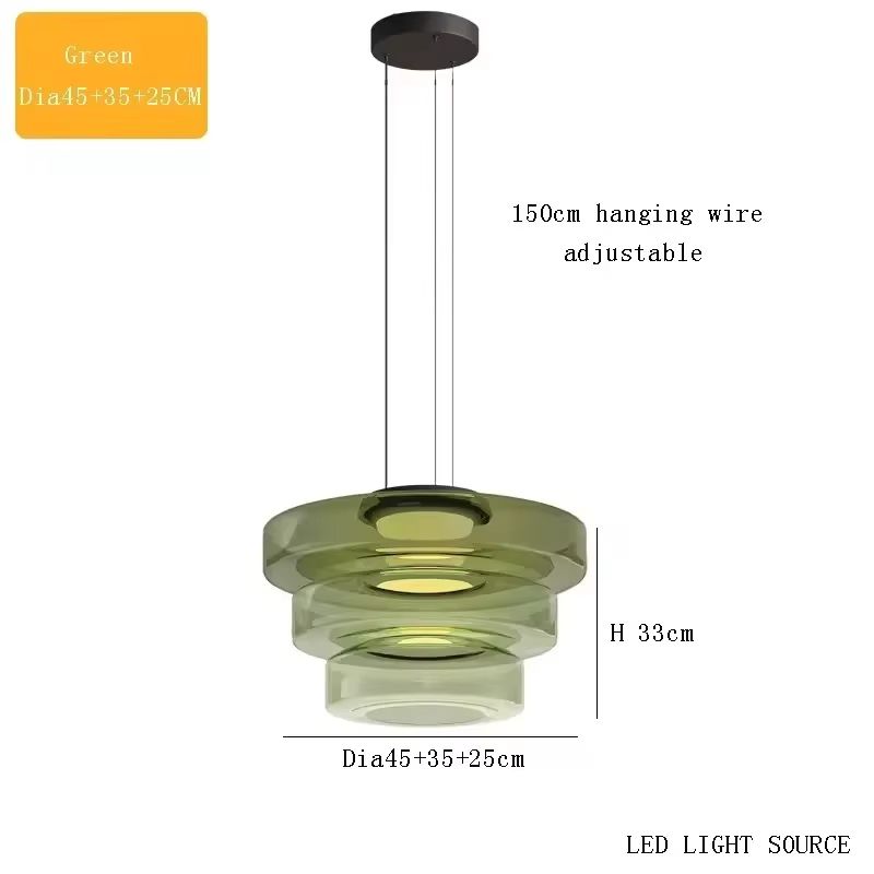 Luxury LED Glass Pendant Light  Adjustable Hanging Chandelier For Kitchen Island Living Room Bedroo 15