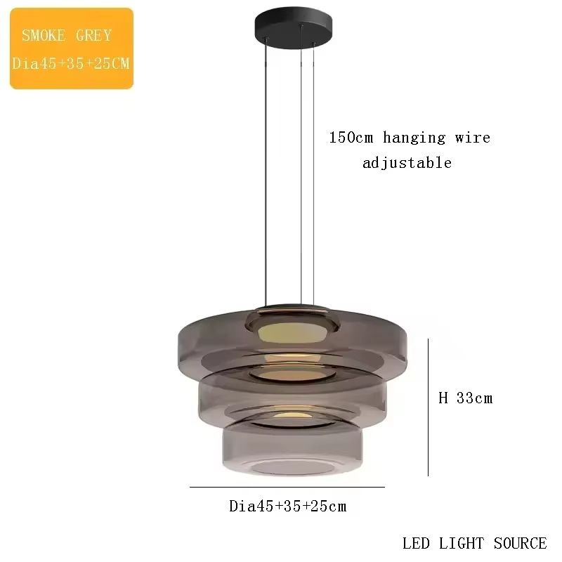 Luxury LED Glass Pendant Light  Adjustable Hanging Chandelier For Kitchen Island Living Room Bedroo 16
