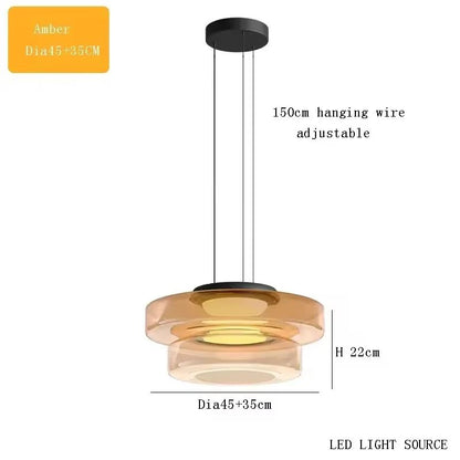 Luxury LED Glass Pendant Light  Adjustable Hanging Chandelier For Kitchen Island Living Room Bedroo 17