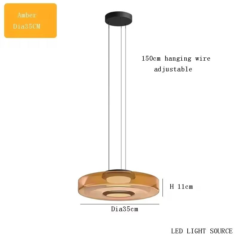 Luxury LED Glass Pendant Light  Adjustable Hanging Chandelier For Kitchen Island Living Room Bedroo 18