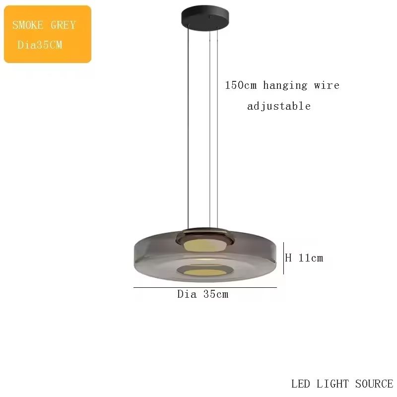 Luxury LED Glass Pendant Light  Adjustable Hanging Chandelier For Kitchen Island Living Room Bedroo 20