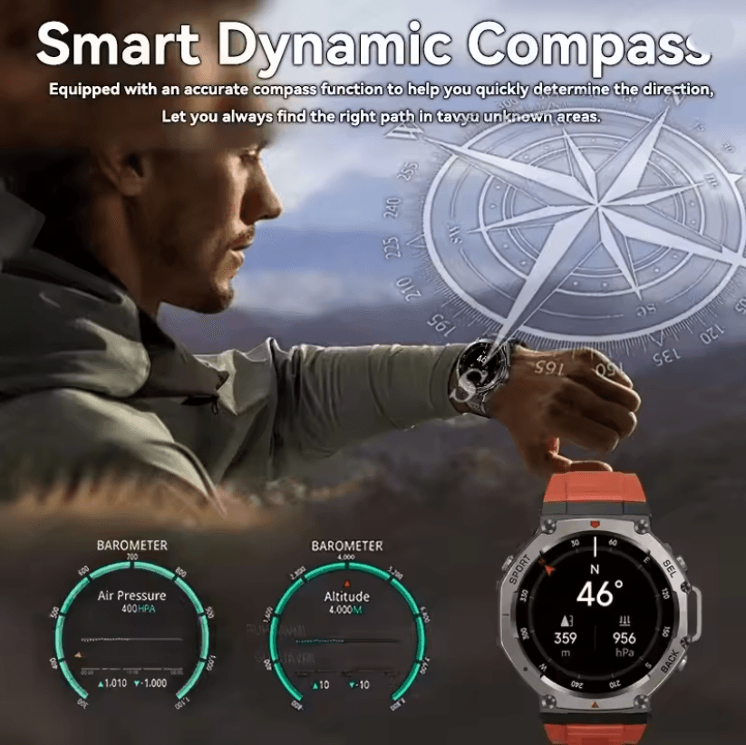 Military Grade Smart Watch With Bluetooth Calling GPS And 10ATM Waterproof Protection 2