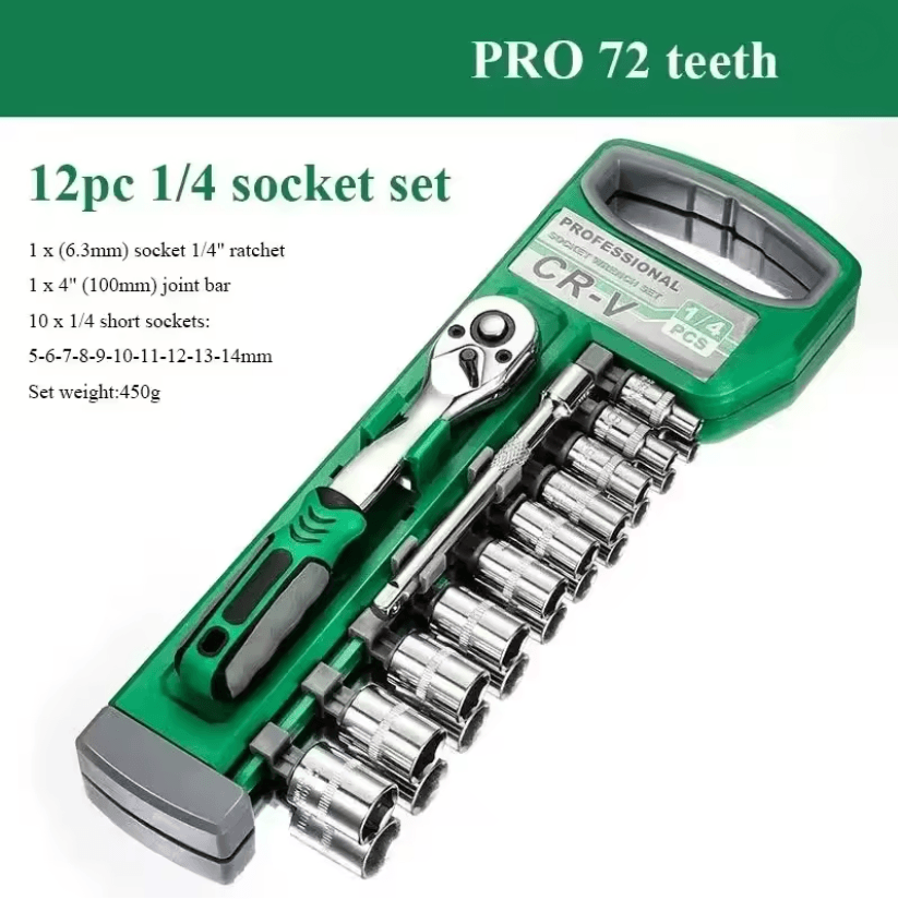 Heavy Duty Socket Wrench Set For Auto And Home Repair With Ratchet Drive And Spanner Tools 3