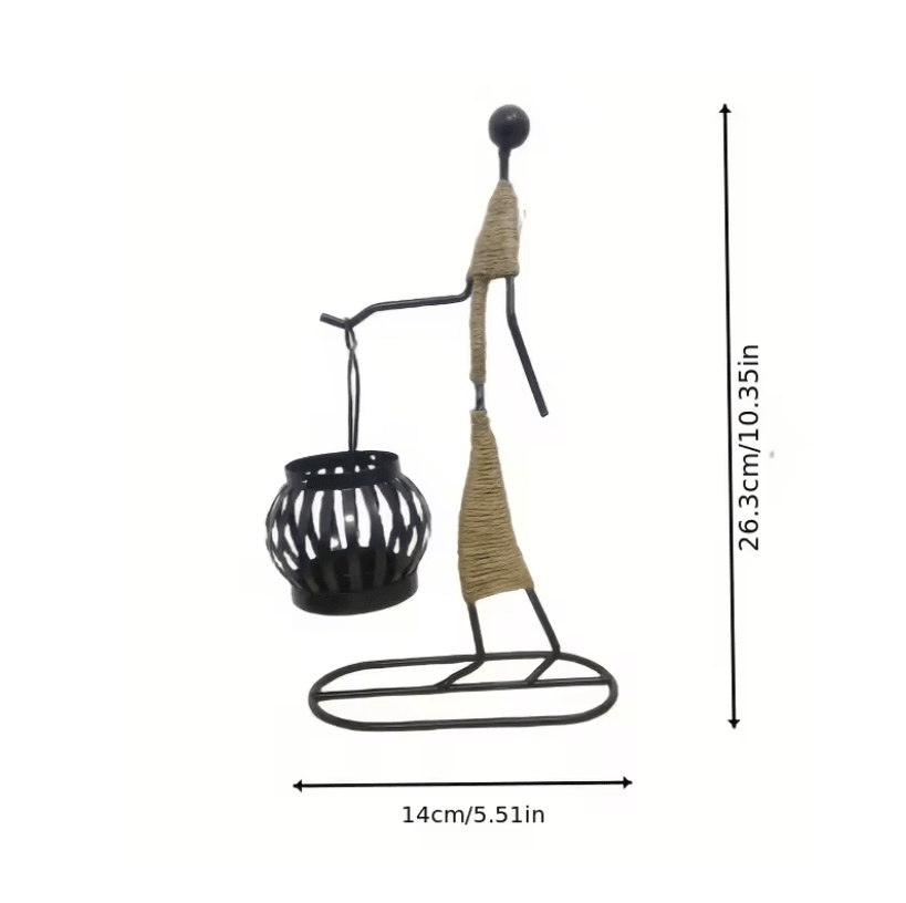 Nordic Abstract Metal Candle Holder Sculpture For Modern Home Decor 2